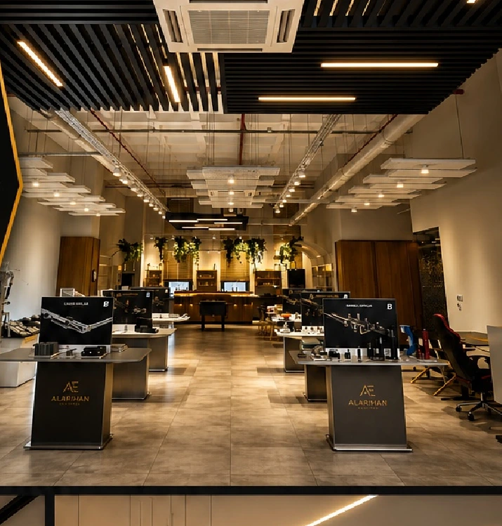 Showroom iç mekân ve aydınlatma uygulaması