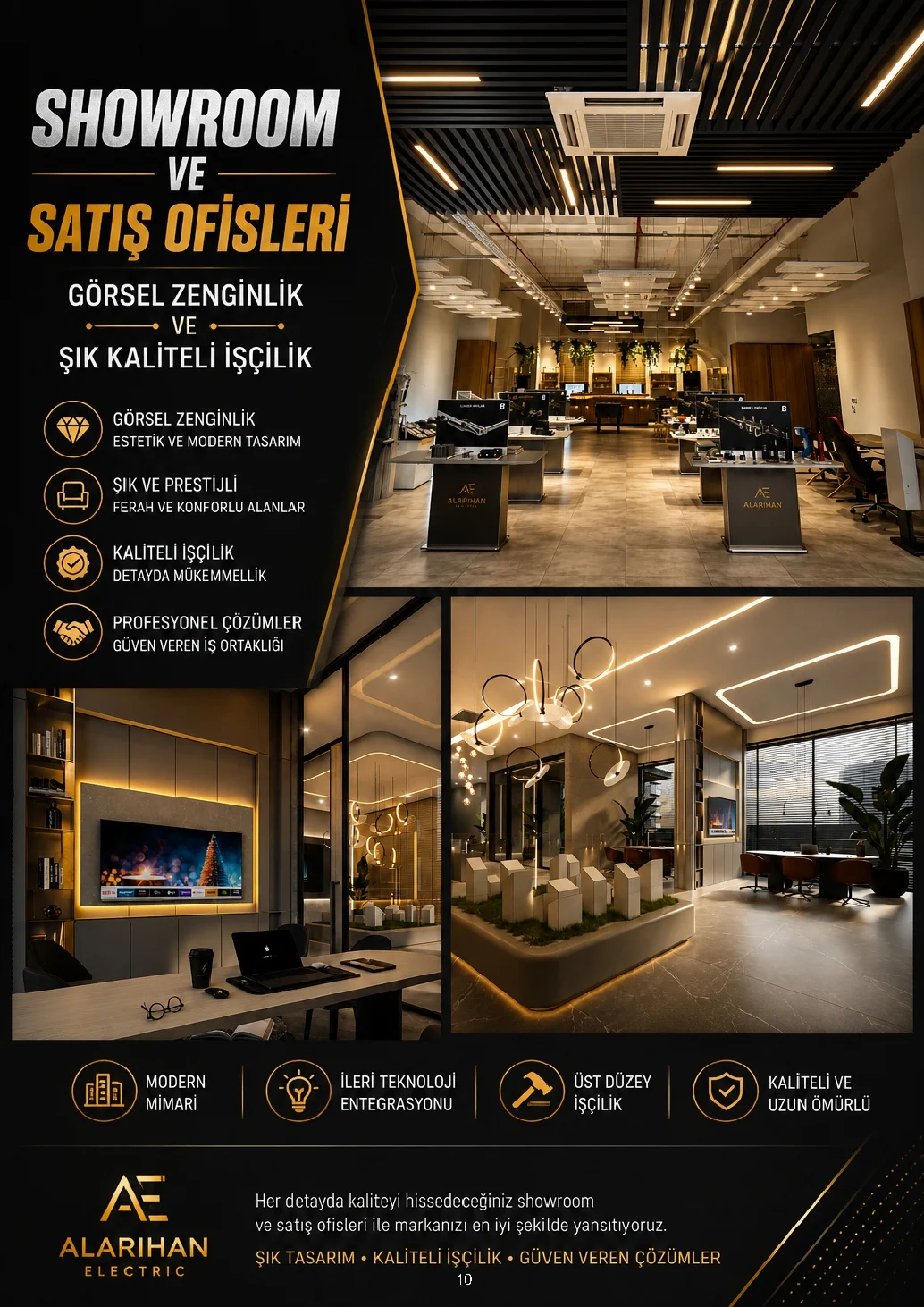 Alarhan Elektrik Showroom & satış ofisleri uygulama ve hizmet görselleri